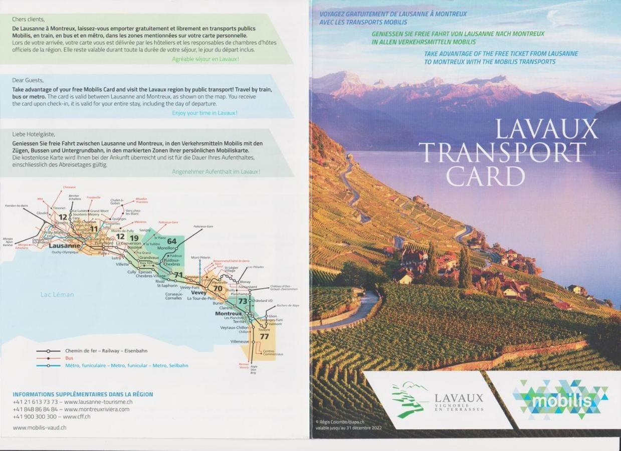 "Les Echalas" Appartement Independant Avec Cuisine En Lavaux Unesco Chexbres Eksteriør bilde